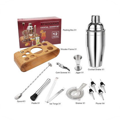12 Piece Cocktail Shaker Set 750ml